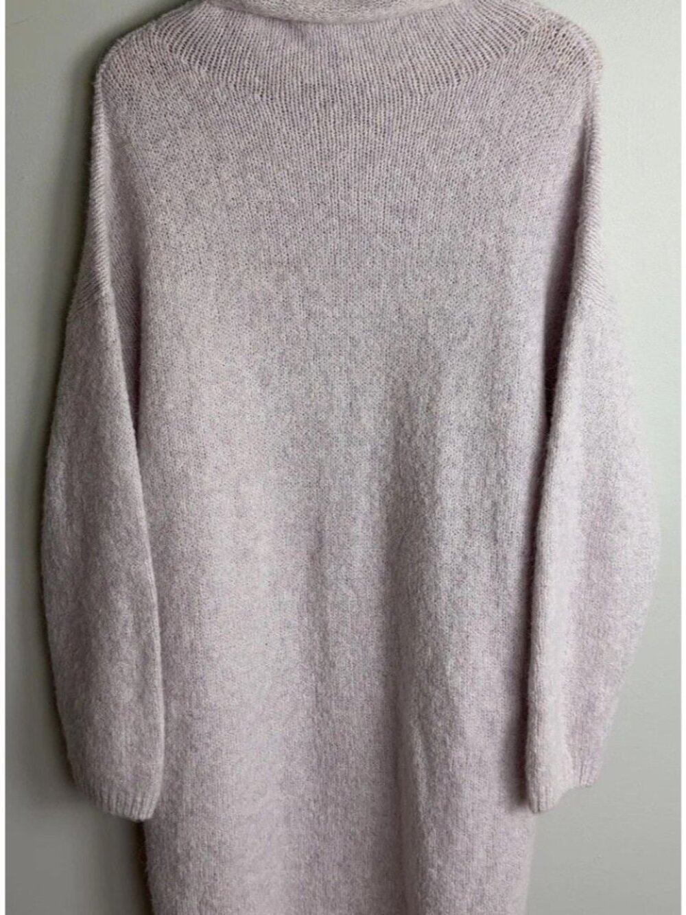 Aerie Mock Neck Sweater Dress Lavender Fuzzy Knit Long Sleeve Size Small Women’s